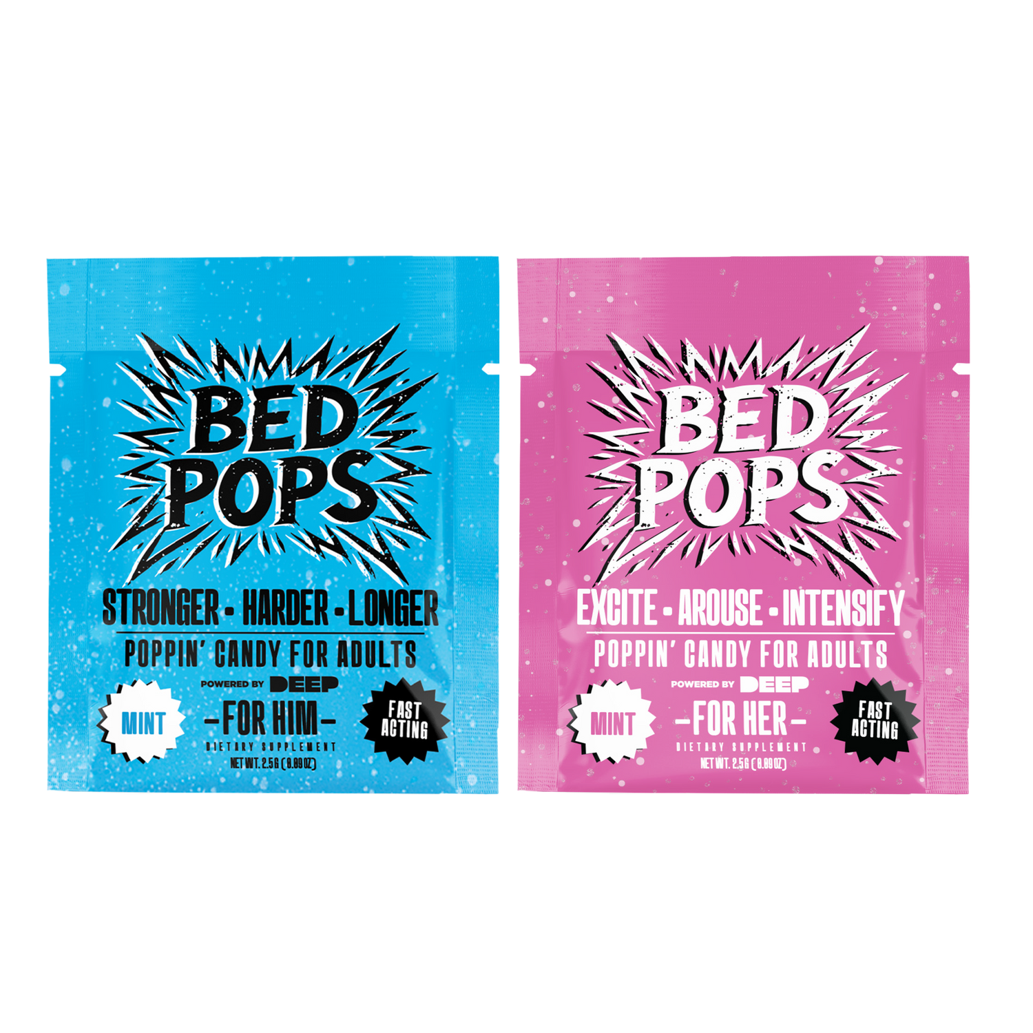 Bed Pops Couples Mix adult candy bundle with For Him and For Her packaging