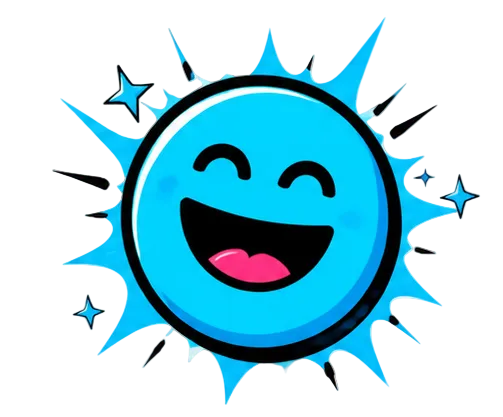 Bed Pops blue happy face icon