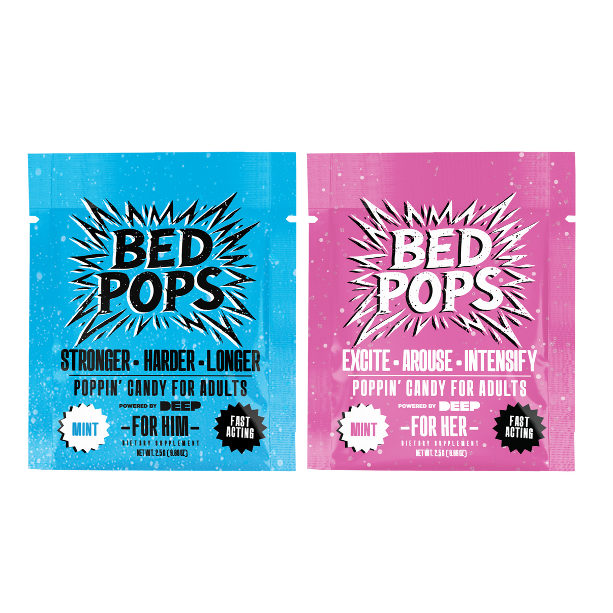 Bed Pops Couples Mix with For Him mint and For Her mint pouches