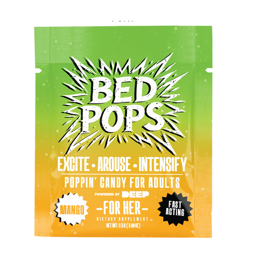 Bed Pops for Her mango adult candy pouch front packaging