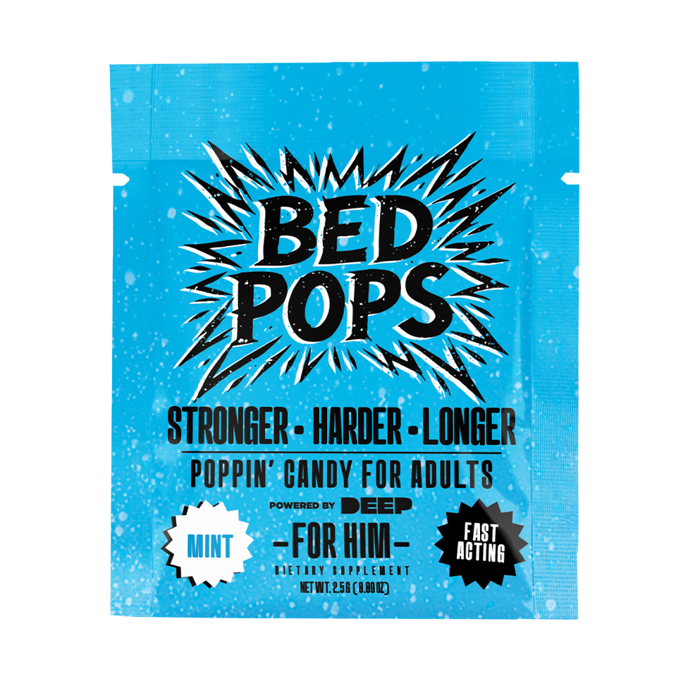 Bed Pops for Him mint adult candy pouch front packaging
