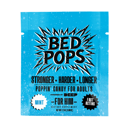 Bed Pops for Him mint adult candy pouch front packaging