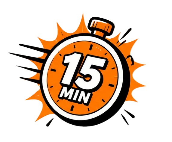 Bed Pops orange 15 minute stopwatch icon