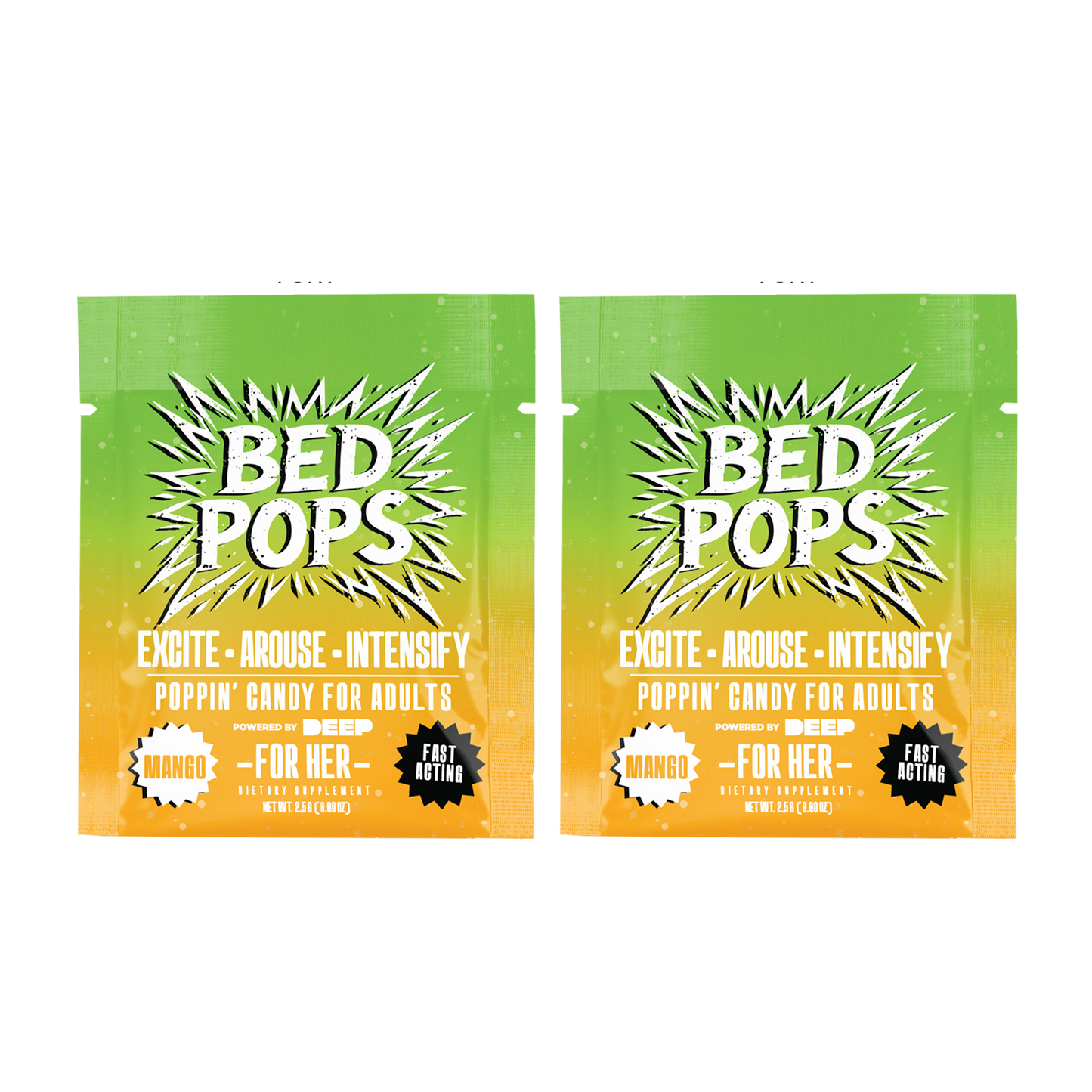 Two Bed Pops for Her mango adult candy pouches