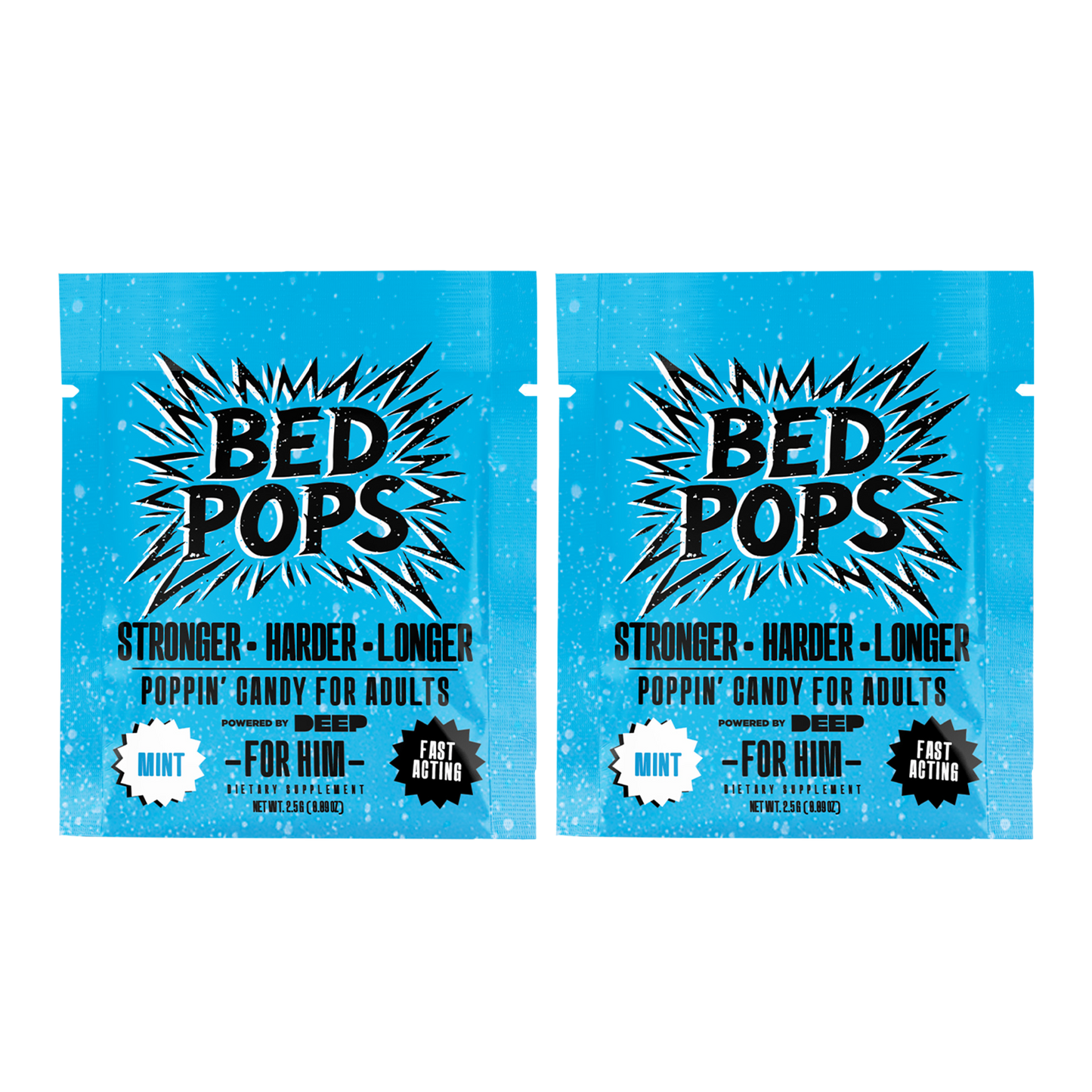 Two Bed Pops for Him mint adult candy pouches